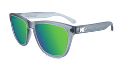 Premiums Sunglasses with Frosted Grey Frames and Green Moonshine Mirrored Lenses, Flyover