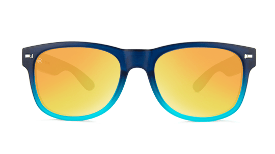 Sunglasses with Frosted Navy Fade Frames and Polarized Sunset Lenses, Front