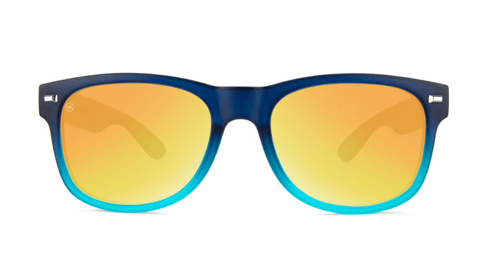 Sunglasses with Frosted Navy Fade Frames and Polarized Sunset Lenses, Front