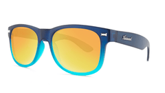 Sunglasses with Frosted Navy Fade Frames and Polarized Sunset Lenses, Threequarter