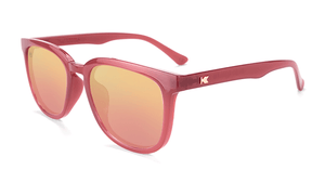 Sunglasses with Glossy Sangria Frames and Polarized Rose Gold Lenses, Flyover
