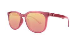 Sunglasses with Glossy Sangria Frames and Polarized Rose Gold Lenses, Threequarter