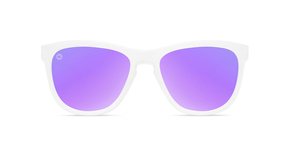 Kids Sunglasses with UV color changing frames and polarized lilac lenses, front