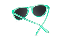 Sunglasses with Glossy Green Frames and Polarized Pink Lenses, Back