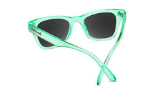 Sunglasses with Glossy Green Frames and Polarized Pink Lenses, Back