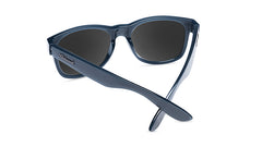 Sunglasses with Glossy Navy Frames and Polarized Sky Blue Lenses, Back