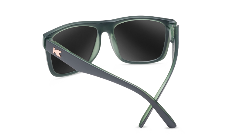 Sunglasses with Matte Grey Frames and Polarized Silver Smoke Lenses, Back