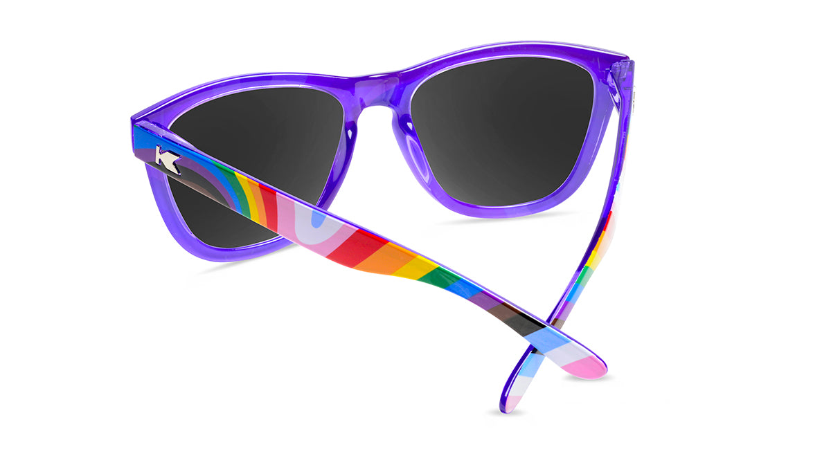 Sunglasses with Loud and Proud Frames and Polarized Black Smoke Lenses, Back