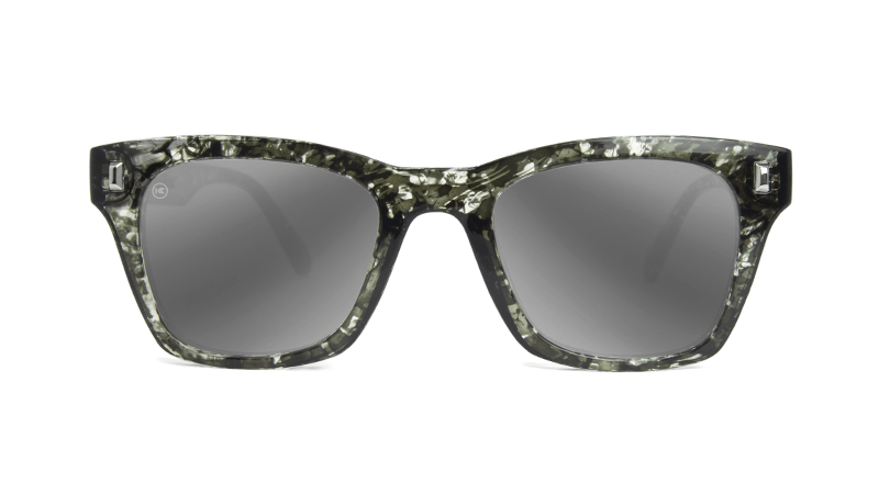 Sunglasses with Midnight Ink Frames and Polarized Silver Smoke Lenses, Front