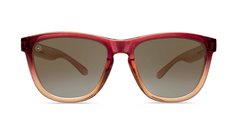 Sunglasses with Raspberry and Creme Beige Frames with Polarized Amber Lenses, Front