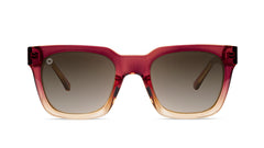 Sunglasses with Red and Yellow frames and Polarized Amber Gradient Lenses, Front