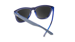 Sunglasses with glossy Blue Frames and Polarized Moonshine Lenses. Back