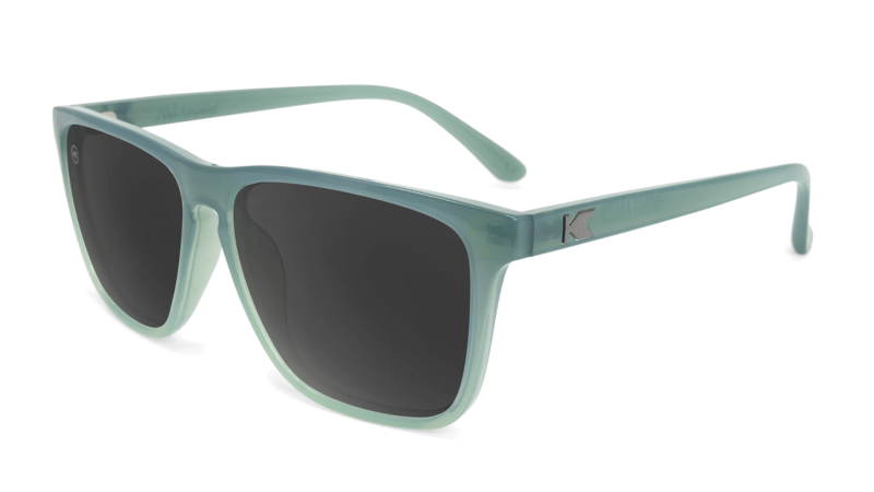Sunglasses with Blue-Grey Frames and Polarized Smoke Lenses, Flyover