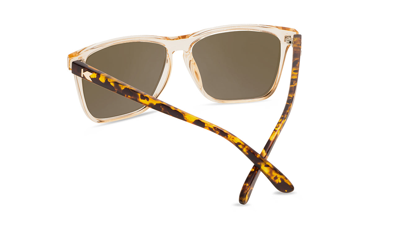 Sunglasses with Tortoise Shell Arms and Orange Fronts With Polarized Amber Lenses, Back