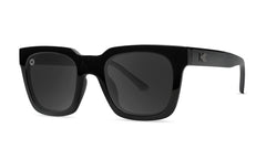 Sunglasses with Piano Black Frames and Polarized Black Smoke Lenses, Threequarter