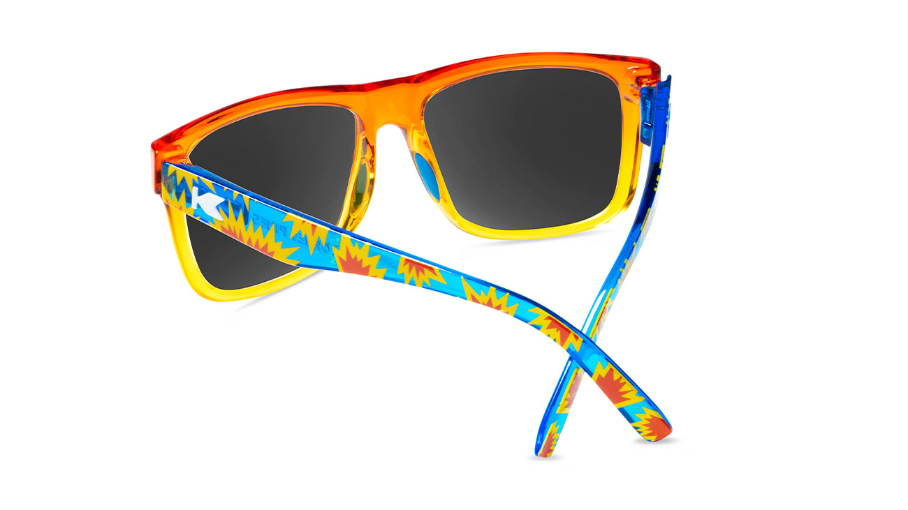 Sunglasses with Orange Fade Frames and Polarized Smoke Lenses, Back