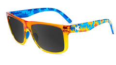 Sunglasses with Orange Fade Frames and Polarized Smoke Lenses, Flyover