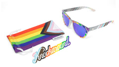 Sunglasses with Pride Flag and Polarized Blue Moonshine Lenses, Set