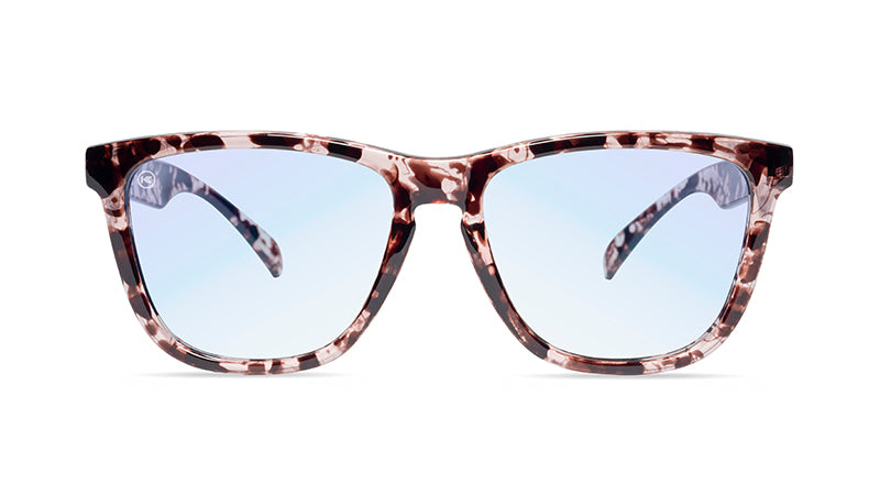 Sunglasses with Rebel Rose Frames and Clear Blue Light Blockers, Front