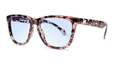 Sunglasses with Rebel Rose Frames and Clear Blue Light Blockers, Threequarter