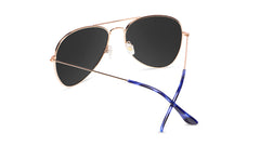 Sunglasses with Brown Metal Frames and Polarized Blue Lenses, Back