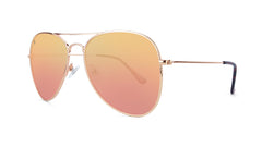 Sunglasses with Rose Gold Metal Frame and Polarized Copper Lenses, Threequarter