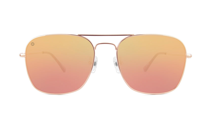 Sunglasses with Rose Gold Metal Frame and Polarized Copper Lenses, Front