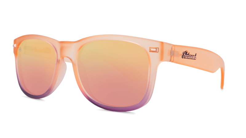 Sunglasses with Rose Quartz Frame and Polarized Rose Lenses, Threequarter