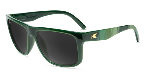 Sunglasses with Forest Green frames and Polarized Smoke Lenses, Flyover