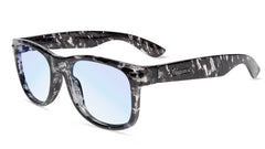 Blue Light Blockers with Smoke Signal Frames and Clear Lenses, Flyover