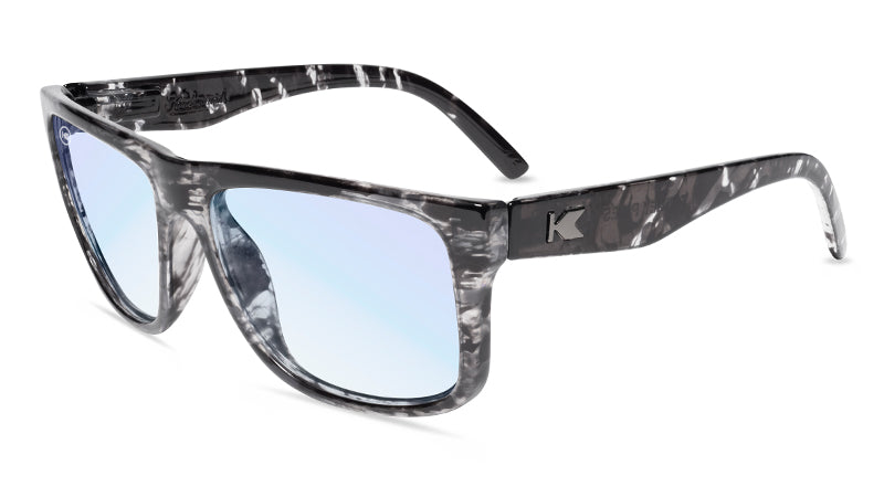 Sunglasses with Smoke Signal Frames and Clear Blue Light Blocking Lenses, Flyover
