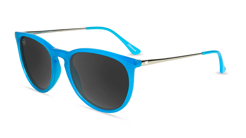 Sunglasses with Blue Frames and Polarized Smoke Lenses, Flyover