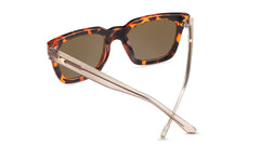 Sunglasses with Tortoise Shell Fronts and Clear Amber Arms with Polarized Amber Lenses, Back