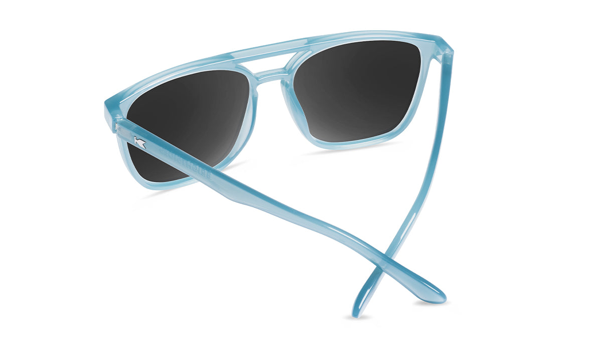 Sunglasses with Blue Frames and Polarized Sky Blue Lenses, Back