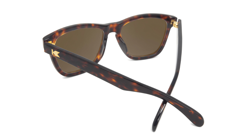 Deluxe Sunglasses with Glossy Tortoise Shell Frame and Polarized Amber Lenses, Back