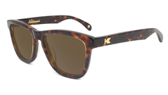 Deluxe Sunglasses with Glossy Tortoise Shell Frame and Polarized Amber Lenses, Flyover