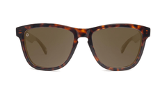 Deluxe Sunglasses with Glossy Tortoise Shell Frame and Polarized Amber Lenses, Front