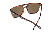 Sunglasses with Glossy Tortoise Shell Frames and Polarized Amber Lenses, Back