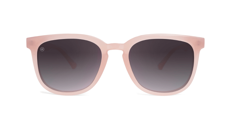 Sunglasses with Vintage Rose Frames and Polarized Smoke Gradient Lenses, Front