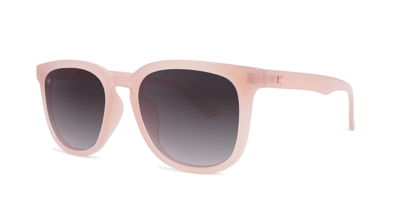 Sunglasses with Vintage Rose Frames and Polarized Smoke Gradient Lenses, Threequarter
