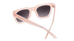 Sunglasses with Vintage Rose Frames and Polarized Smoke Gradient Lenses, Back