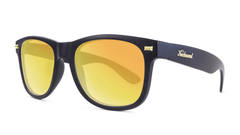 Fort Knocks Sunglasses with Matte Black Frames and Yellow Sunset Mirrored Lenses, Threequarter