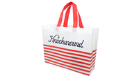 Knockaround tote bag, white with red stripes