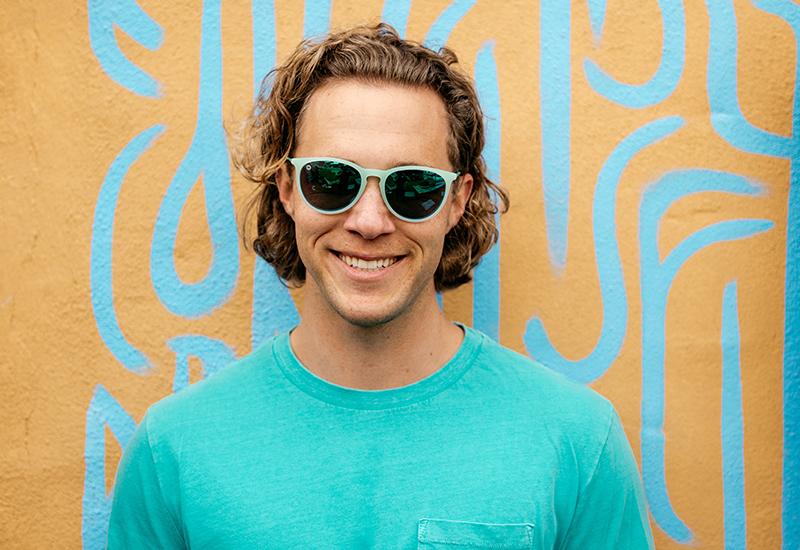 Male model wearing Mint Jelly Mary Janes sunglasses